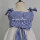 blue-white check poplin fabric embroidered baby dress